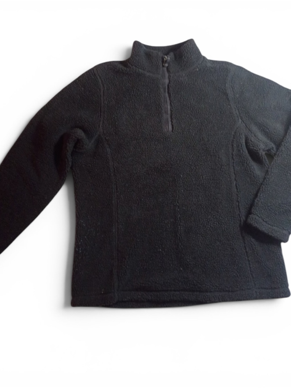 Lands’ End Fleece Full Zip Winter Fur Ski Jacket – Women’s Medium (10–12) Black